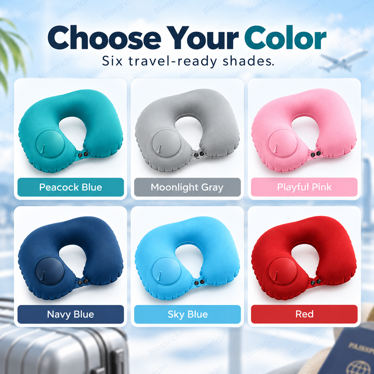 Portable Inflatable Travel Neck Pillow
