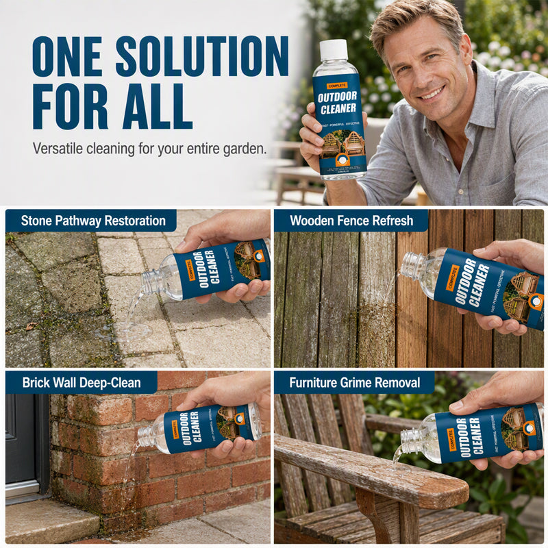 📢50% OFF!🏆Multi-Surface Stone Cleaner – Effectively eliminates moss, black spots, and hard water stains, plus effortlessly handles weeds growing in cracks and joints