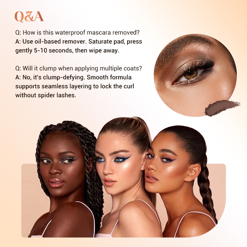 ✨ Waterproof Fiber Mascara - Intense Length & Curl with Enriched Fibers for Clump-Free Volume All Day 🌟