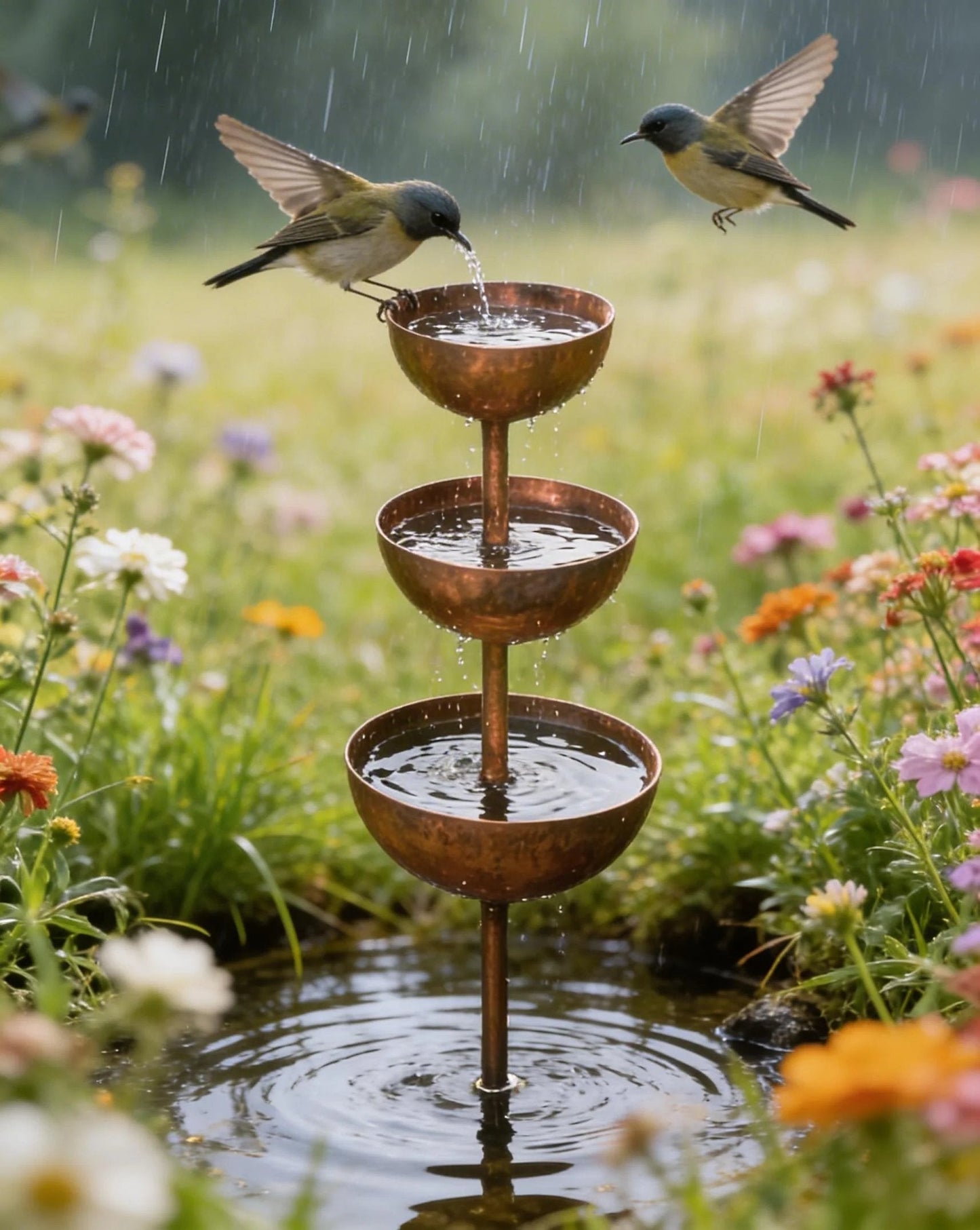 🐦Final Hours Flash Sale $23.8!!⚡ Rain Catcher - Plant Support 🌧️Metal Garden Ornament