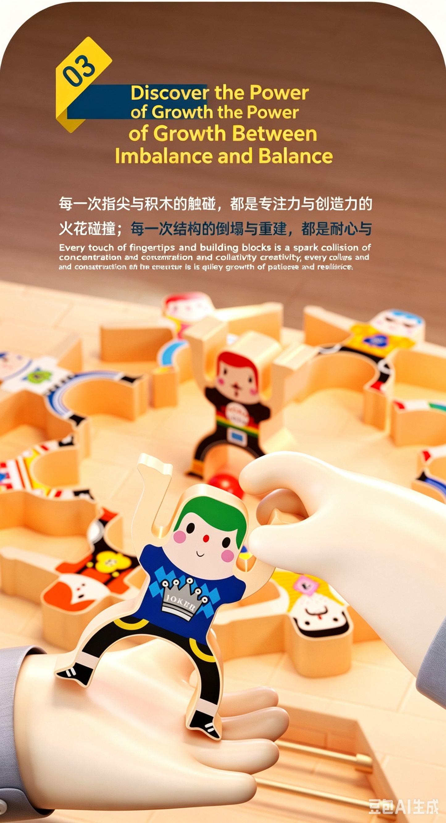 Children's DIY Balancing Building Blocks: Hercules Stacking Game for Boys and Girls, Stacking Fun Educational Toy Made of Plastic