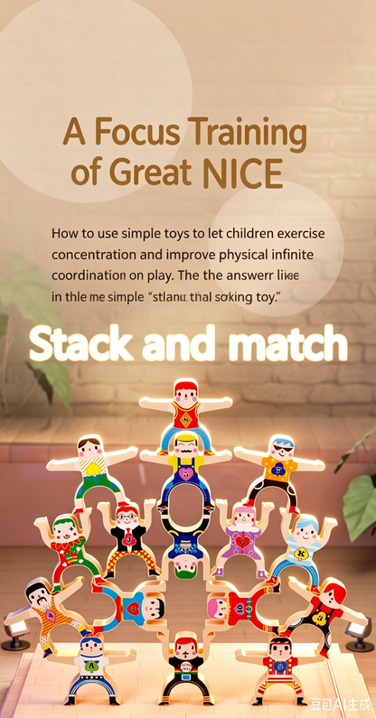 Children's DIY Balancing Building Blocks: Hercules Stacking Game for Boys and Girls, Stacking Fun Educational Toy Made of Plastic