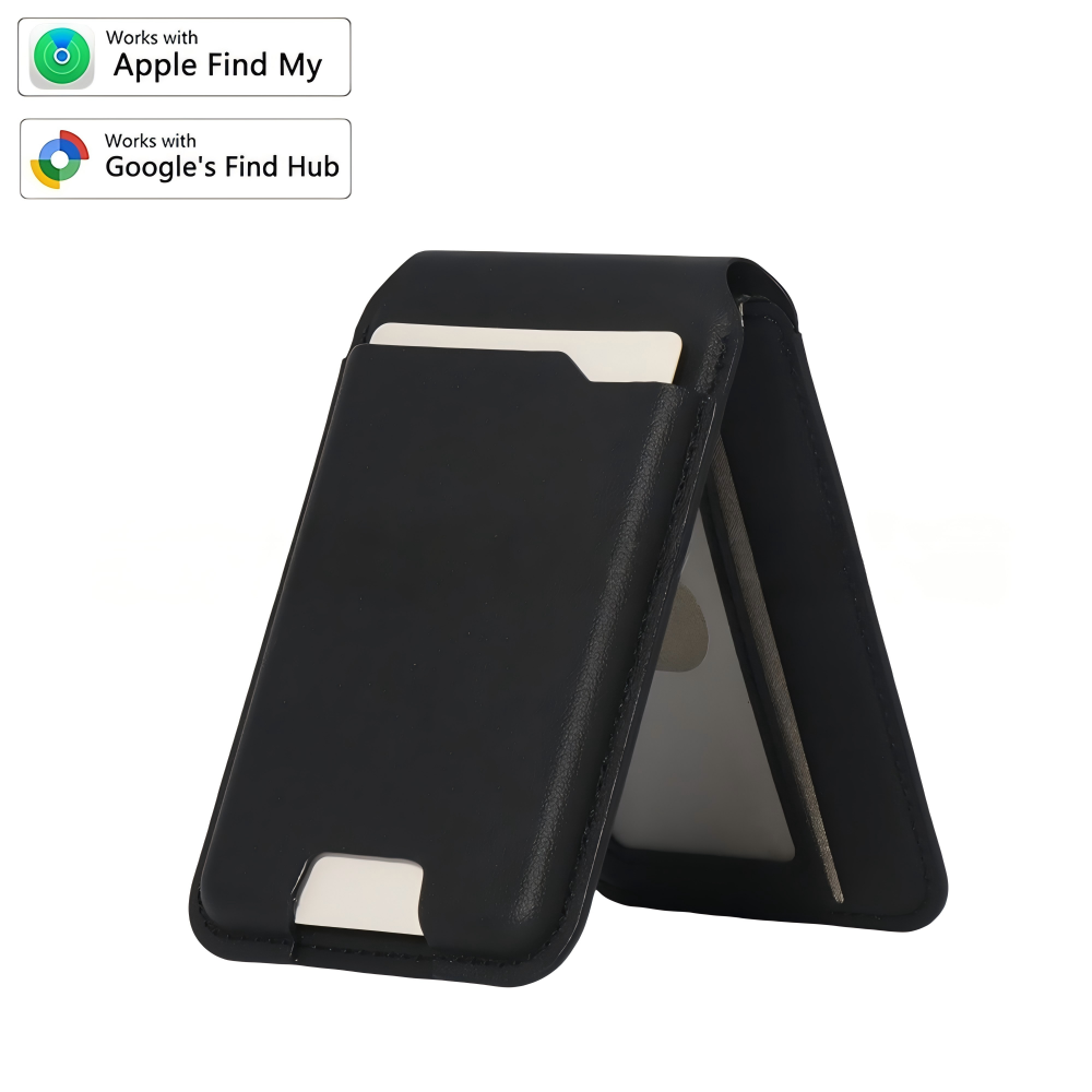 Smart MagSafe Wallet Made of Genuine Nappa Leather – with Apple Find My™ & Google Find Hub™, RFID Protection, and Wireless Charging.