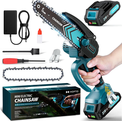 🔥Promotion 50% OFF🔥6-inch Cordless Mini Chainsaw with 2 Batteries