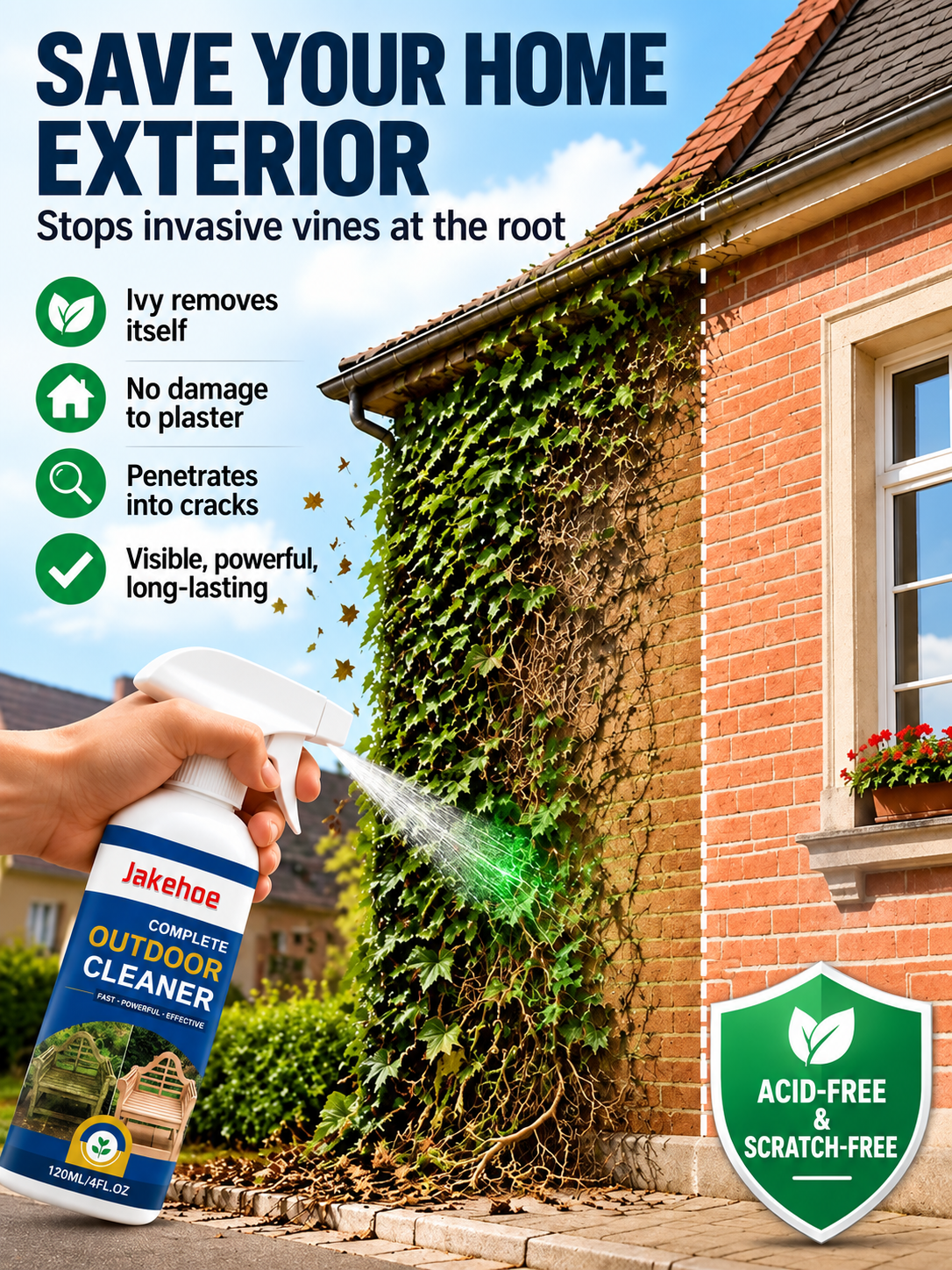 📢50% OFF!🏆Multi-Surface Stone Cleaner – Effectively eliminates moss, black spots, and hard water stains, plus effortlessly handles weeds growing in cracks and joints