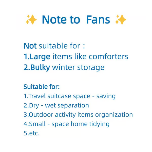 🧳 50% OFF HOT DEAL ! ⚡ Pack of 6 Compression Bags for USB Electric Vacuum Cleaner – Space-Saving Storage, Airtight Seal, Reusable & Durable 🌀