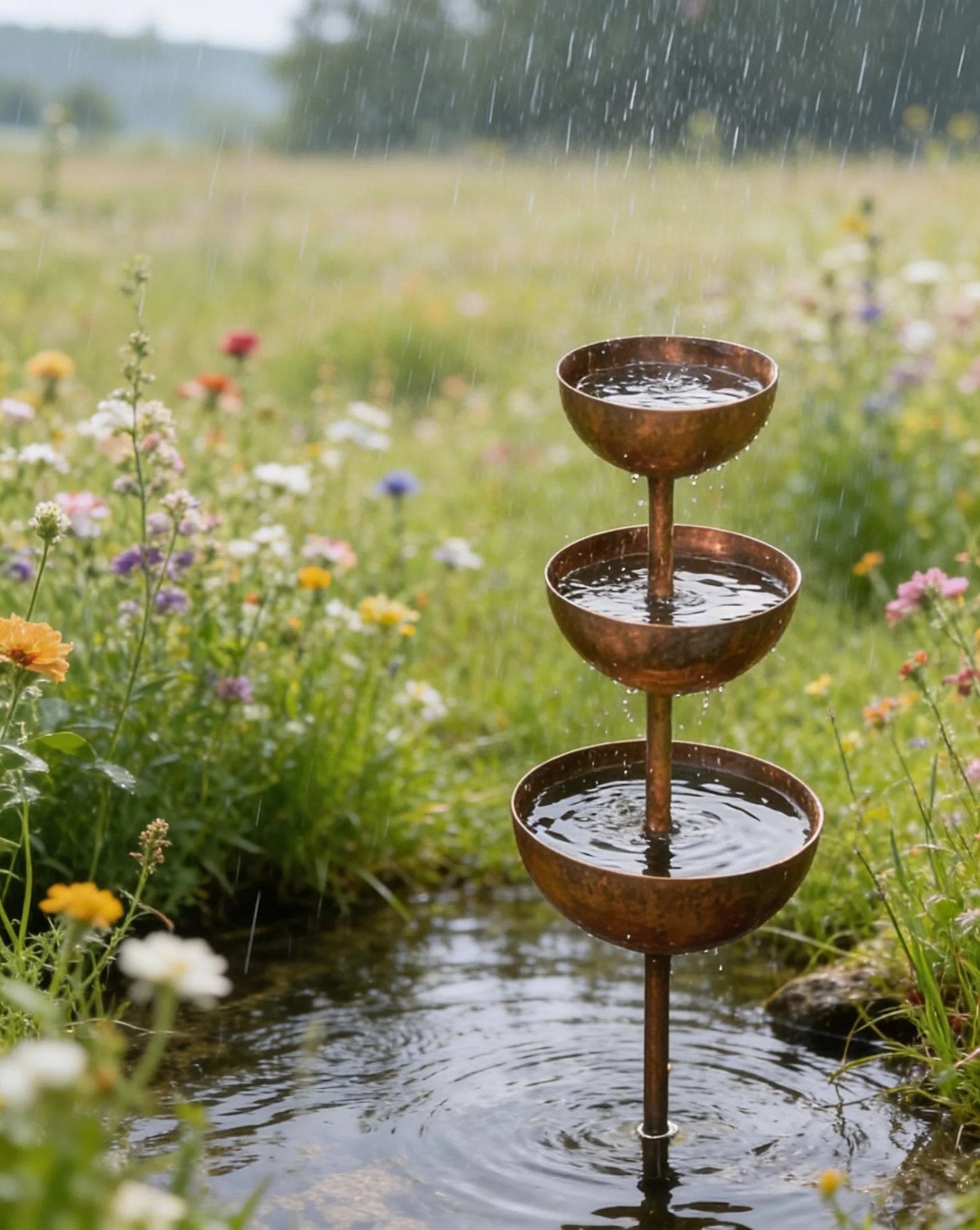 🐦Final Hours Flash Sale $23.8!!⚡ Rain Catcher - Plant Support 🌧️Metal Garden Ornament