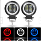20W Round Automotive LED Work Light, Off-Road Light, Work Light, Fog Light with Light Ring and Angel Eyes, Default White Light
