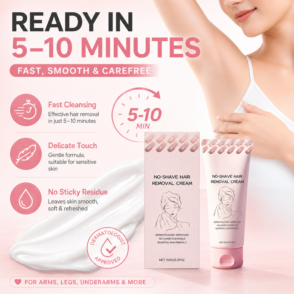 ⏰ SUMMER FLASH SALE – 57% OFF ☀️ Get Baby-Smooth Skin Instantly! Nourishing Depilatory Cream That Gently Removes Hair & Refines Texture. Stock Up Now! 🧴💖