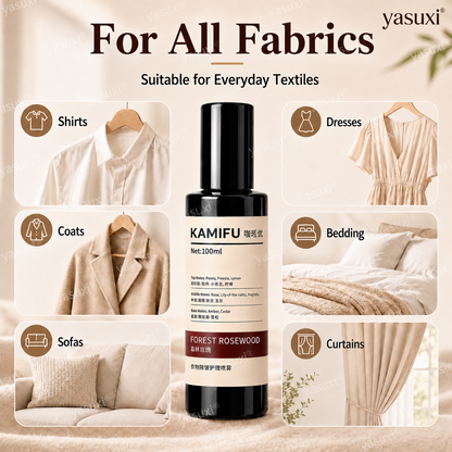 Wrinkles gone, rose scent on — Forest Rosewood, spray & wear, polished anywhere