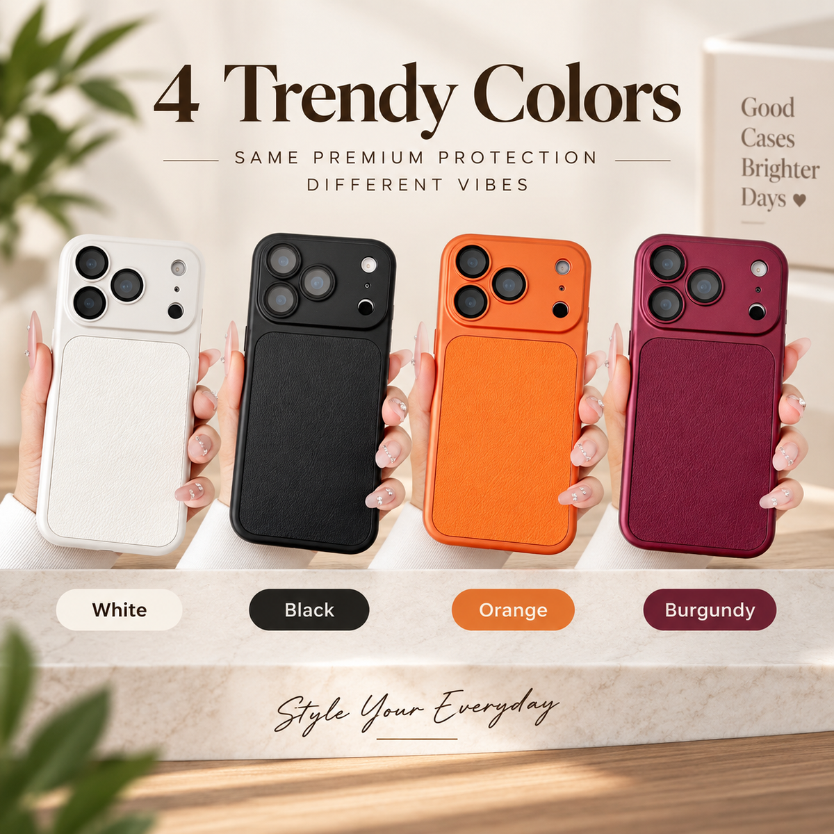 Flagship-Style Leather Texture Phone Case – Premium Camera-Inspired Design, Slim Protective Cover, Stylish Phone Upgrade