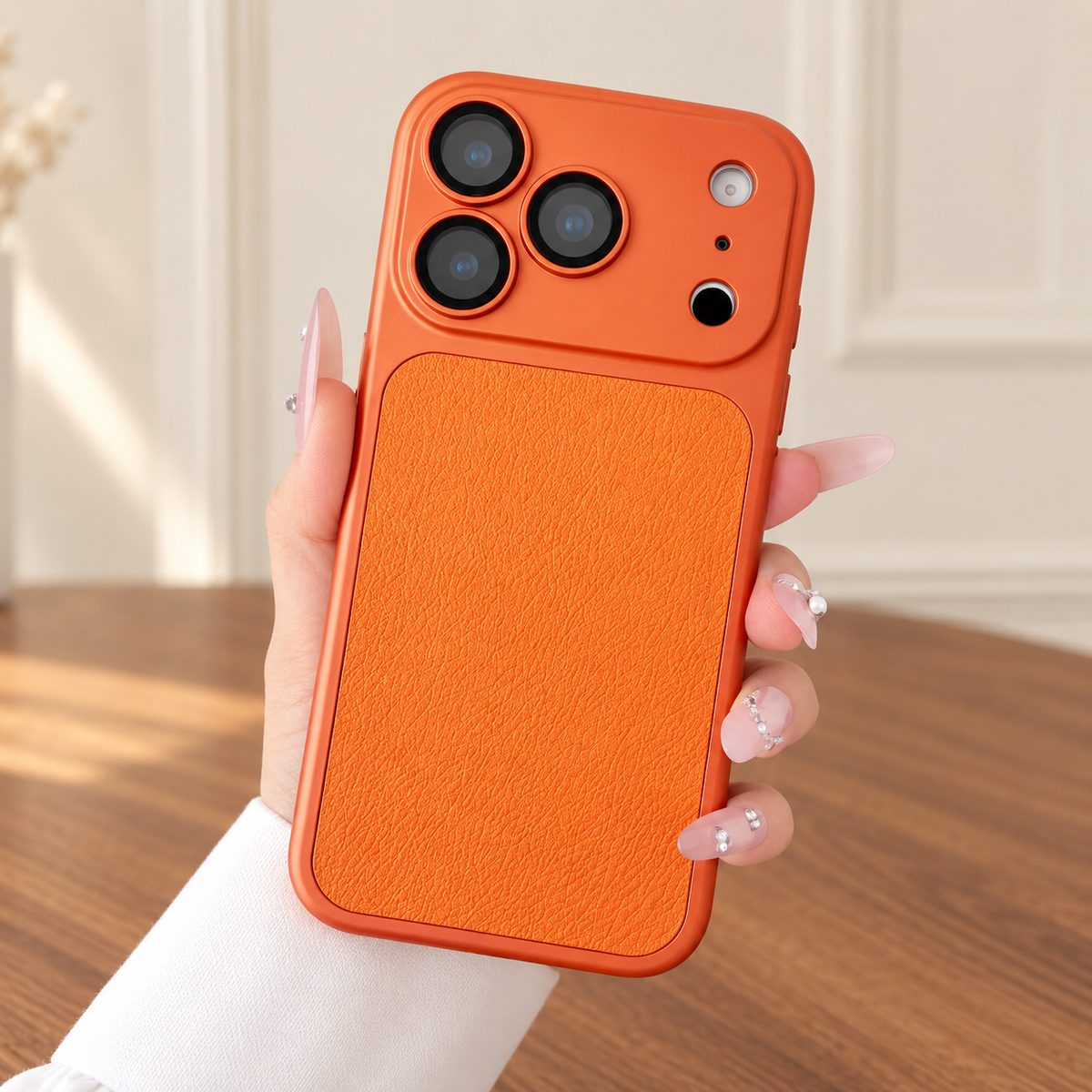 Flagship-Style Leather Texture Phone Case – Premium Camera-Inspired Design, Slim Protective Cover, Stylish Phone Upgrade