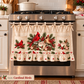 New tie-front kitchen half apron with pockets and ruffle trim