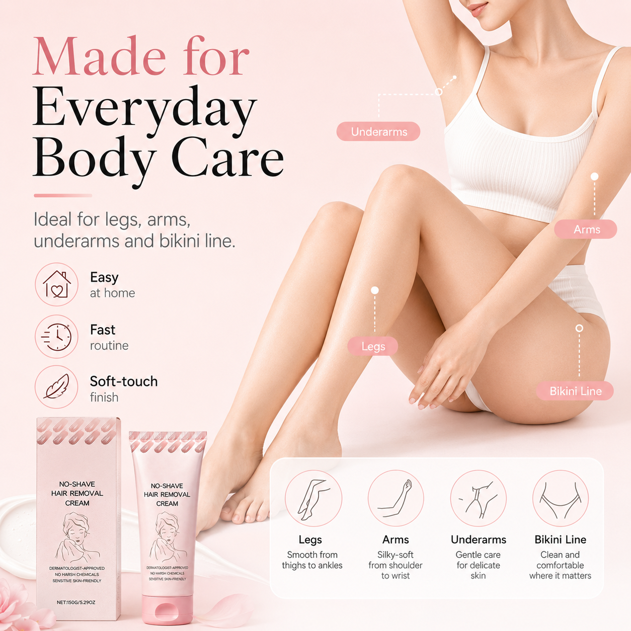 ⏰ SUMMER FLASH SALE – 57% OFF ☀️ Get Baby-Smooth Skin Instantly! Nourishing Depilatory Cream That Gently Removes Hair & Refines Texture. Stock Up Now! 🧴💖