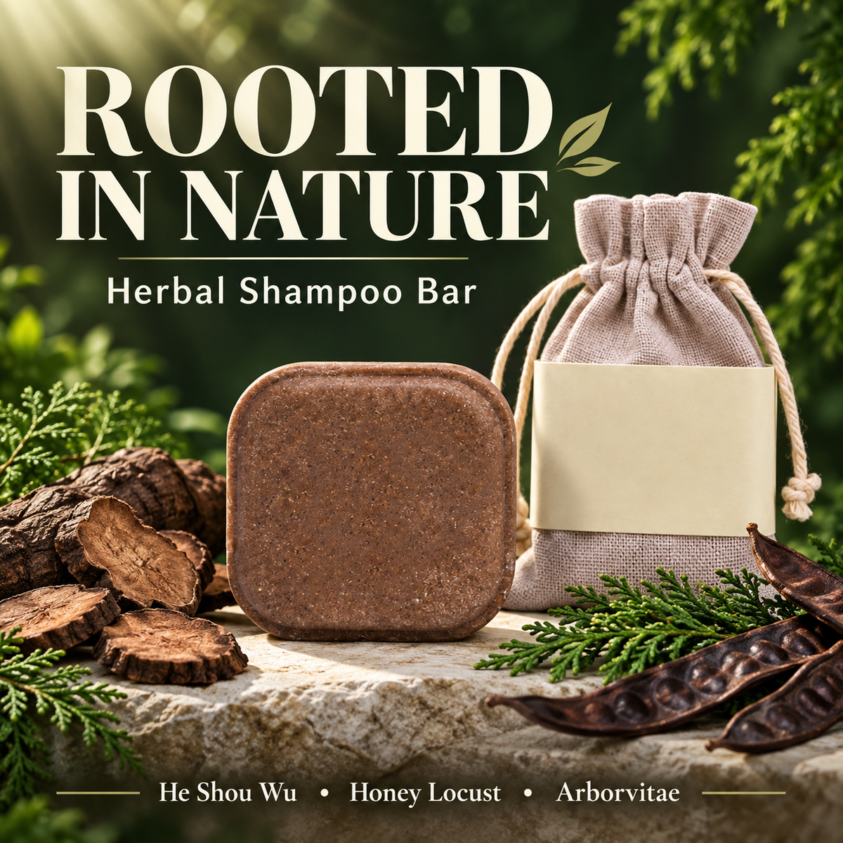 Solid shampoo with natural herbs