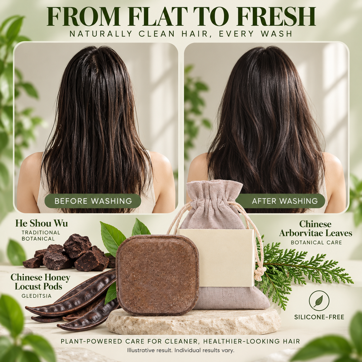 Solid shampoo with natural herbs