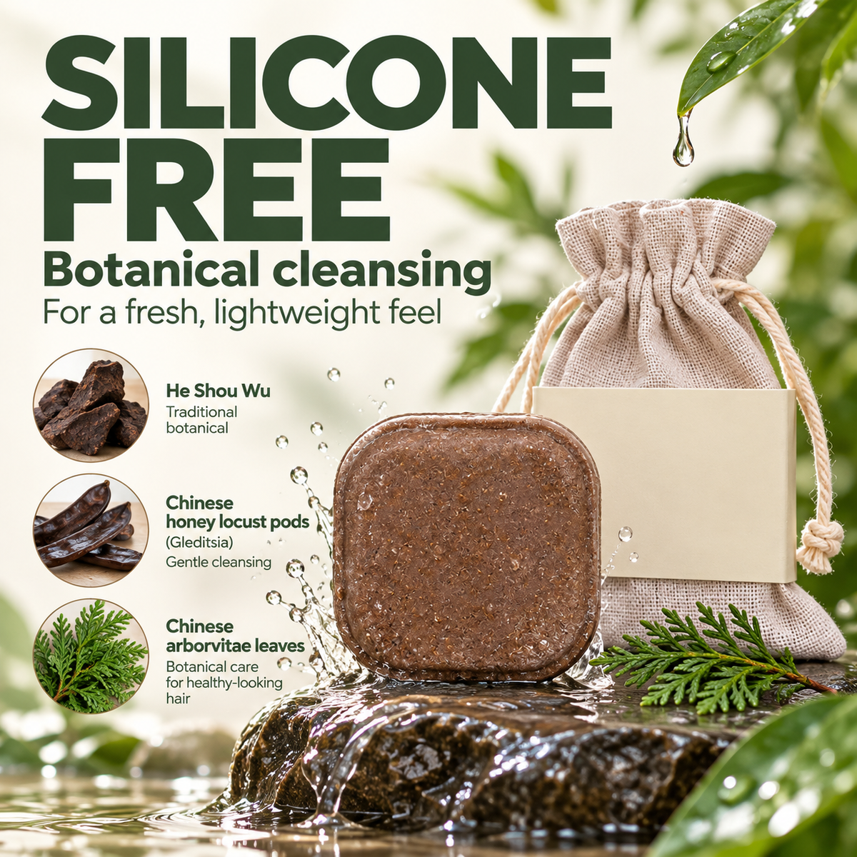 Solid shampoo with natural herbs