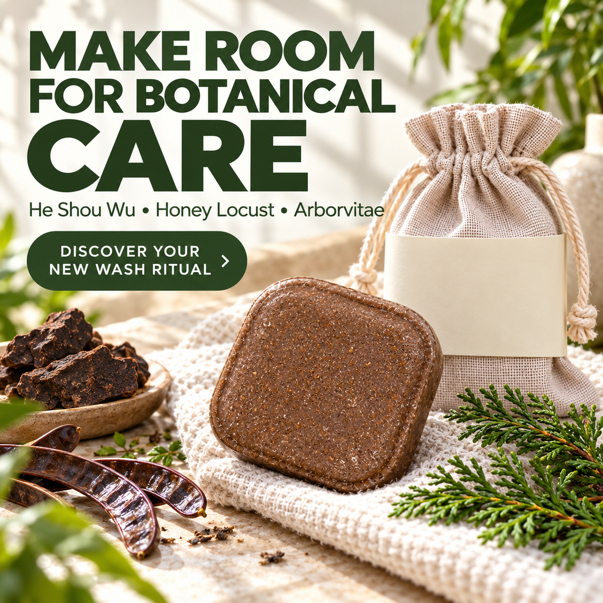 Solid shampoo with natural herbs