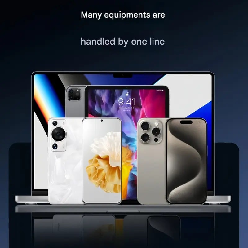 2-in-1 braided fast charging cable with built-in phone holder