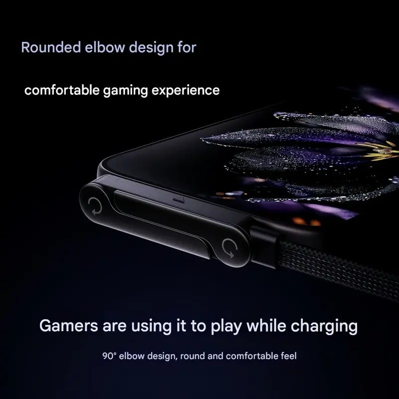 2-in-1 braided fast charging cable with built-in phone holder