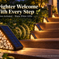 🌙 50% OFF NOW! Solar Motion Sensor Step Lights – Warm Floral Glow Outdoor Stair Lights, Automatic Night Lighting, No Wiring Required for Gardens, Decks & Pathways