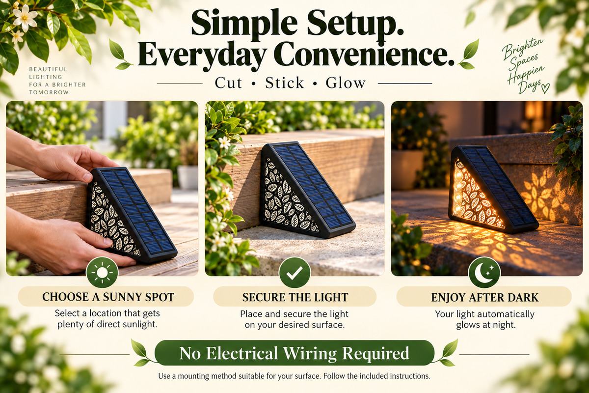 🌙 50% OFF NOW! Solar Motion Sensor Step Lights – Warm Floral Glow Outdoor Stair Lights, Automatic Night Lighting, No Wiring Required for Gardens, Decks & Pathways