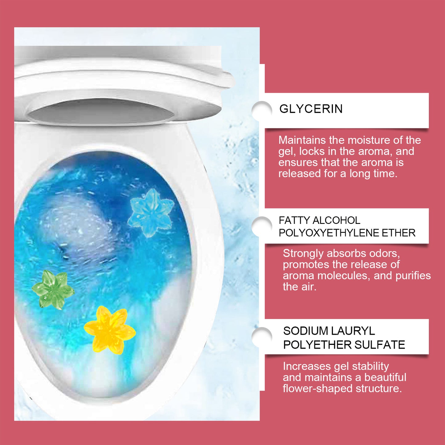 Toilet Gel Deodorant Flower — Household Toilet Descaling, Deodorizing, Freshening, and Odor-Removing Toilet Cleaner