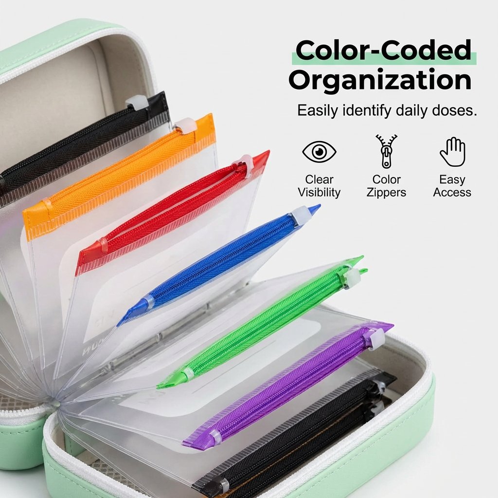 🎉 2026 Sale — Over 9,000 Sold! 💊 A8 Waterproof Pill Pouch Set – 14 Color-Coded Pouches, Crush-Proof Shell, Up to 2 Weeks of Meds! ✨
