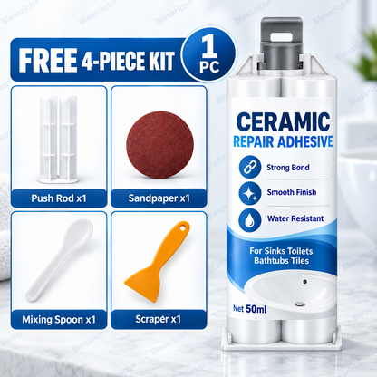 ✨ Give Damaged Surfaces a Second Life! 🛠️ Ceramic Repair Compound for Toilets, Sinks, Tubs, Tiles & Marble 🚽🚰🛁