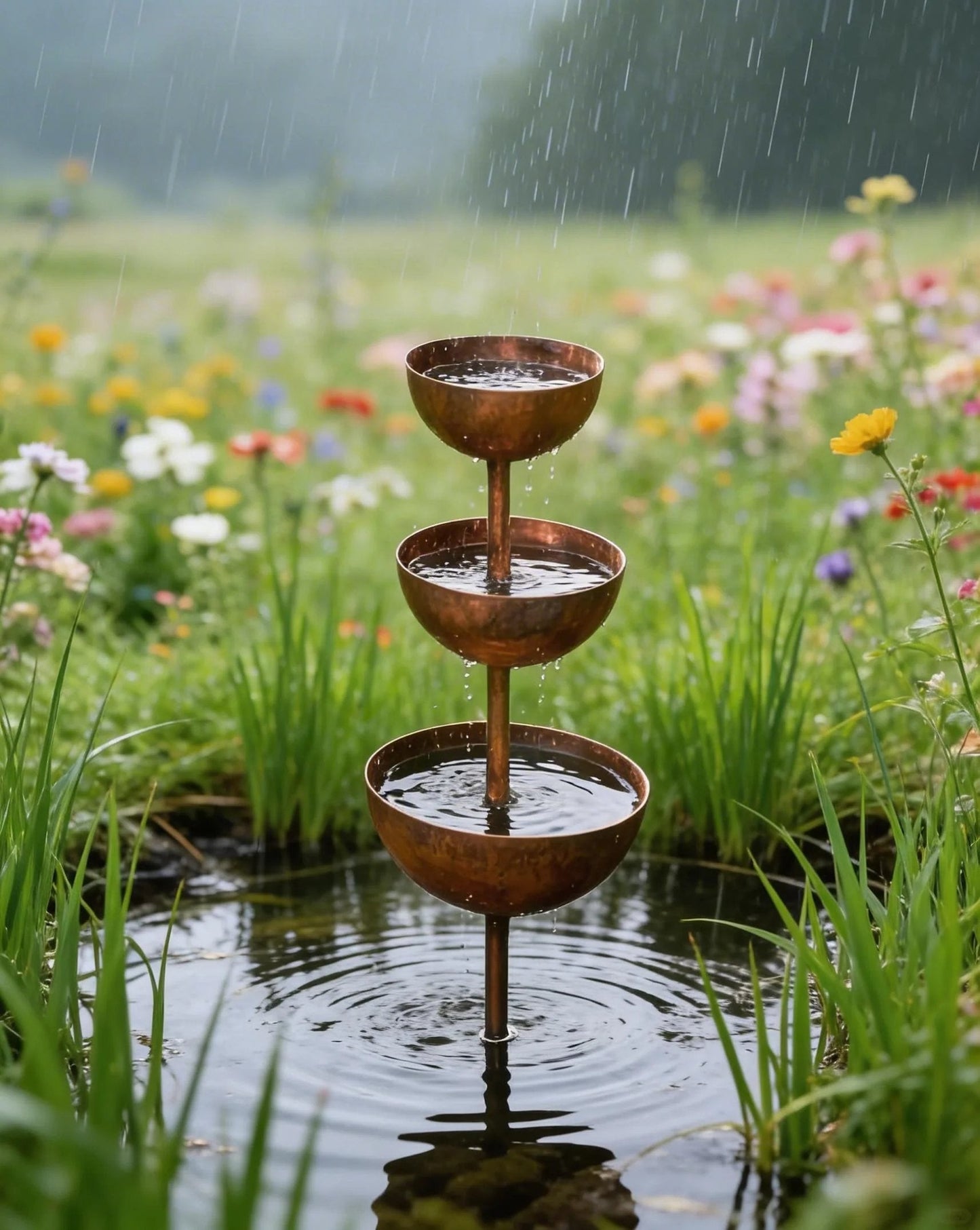 🐦Final Hours Flash Sale $23.8!!⚡ Rain Catcher - Plant Support 🌧️Metal Garden Ornament