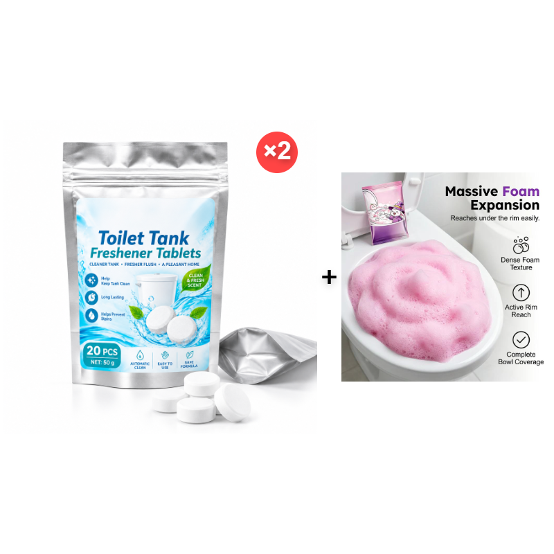 20 Pack White Round Effervescent Toilet Tank Freshener and Deodorizer Tablets