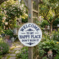 🏡Final Hours Flash Sale $9.74!!⏰Vintage Round Metal Sign – “Welcome to My Happy Place Don’t Ruin It” Garden Wall Decor