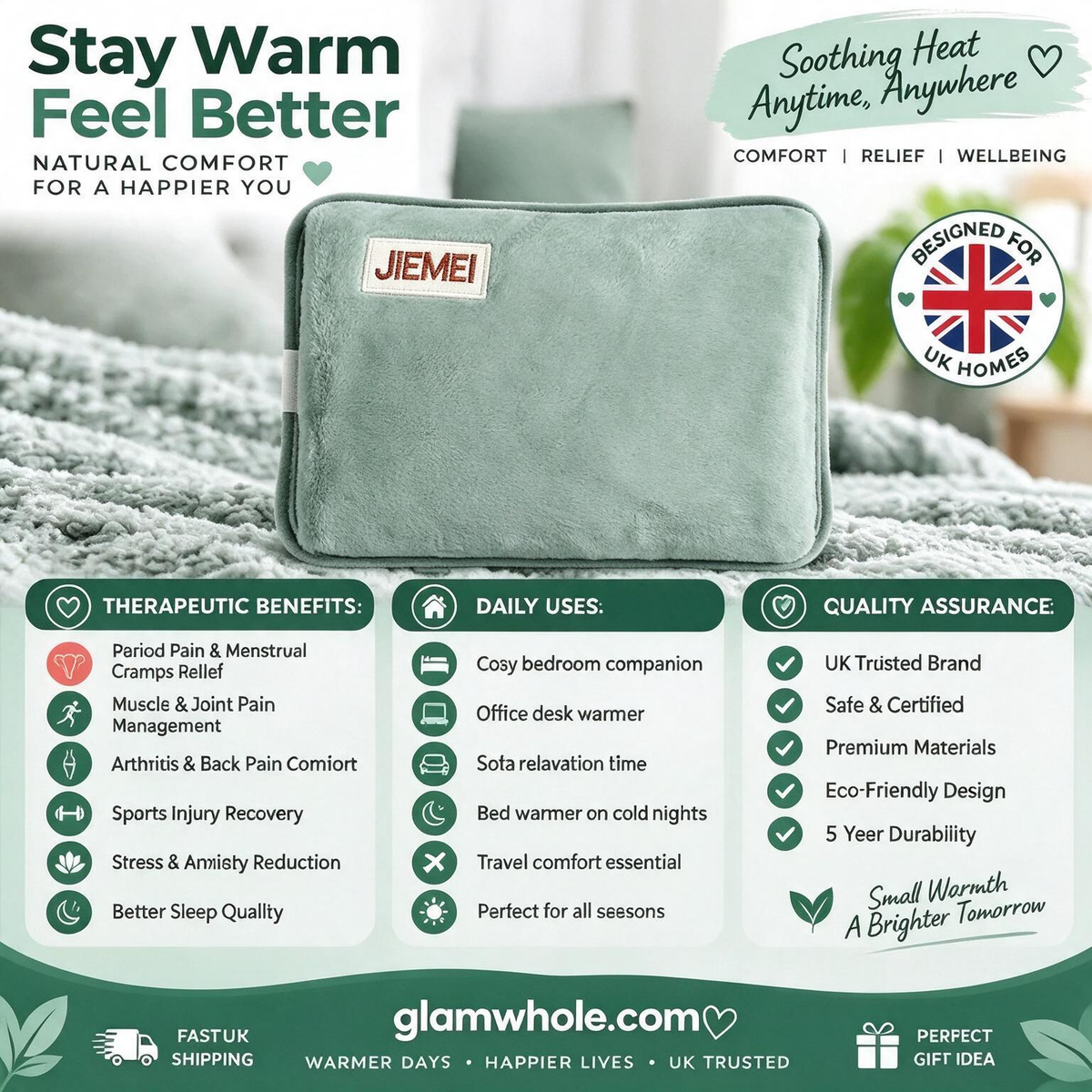 ⏳Last Day Hot Sales - Just ￡7.99🔥Rechargeable hot water bottles, heat packs, explosion-proof heat pads