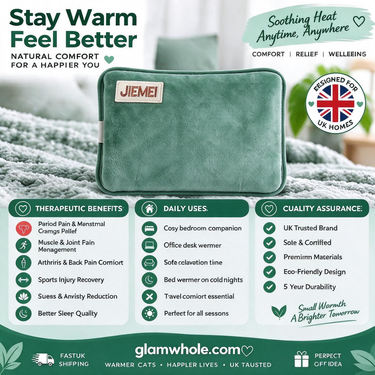 ⏳Last Day Hot Sales - Just ￡7.99🔥Rechargeable hot water bottles, heat packs, explosion-proof heat pads