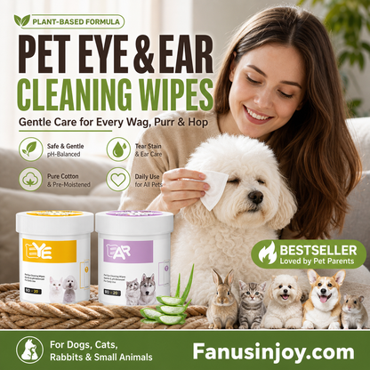 ✨️Surprise 57% Off！🐈🐕Keeping your furry friend clean matters！Natural Plant-Based Cleaning Wipes for Pet Eyes and Ears