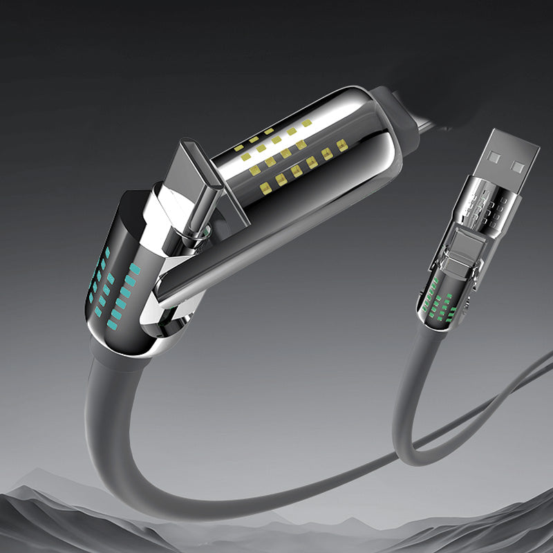 4-in-1 Fast Charging Data Cable with Soft Flashing Light
