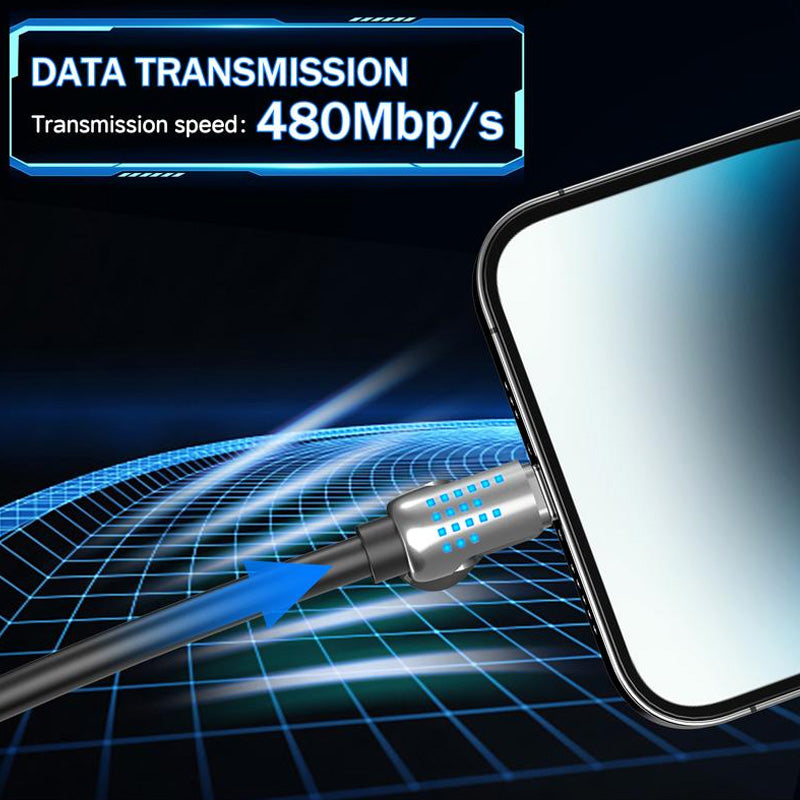 4-in-1 Fast Charging Data Cable with Soft Flashing Light