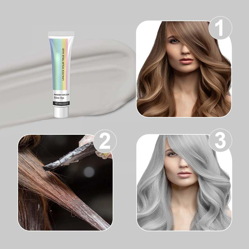 2-in-1 Silver Hair Dye with Natural Essence Extract