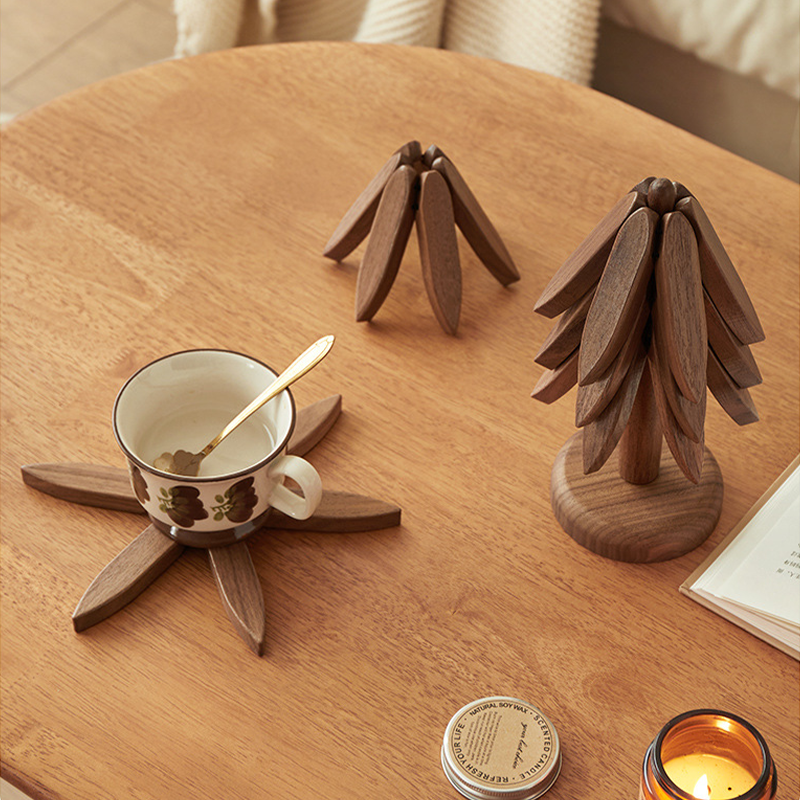Insulated coasters Solid wood Christmas tree coasters