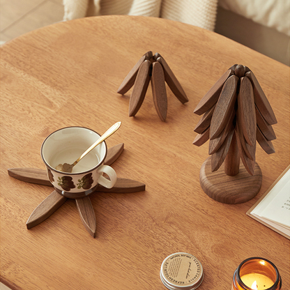 Insulated coasters Solid wood Christmas tree coasters