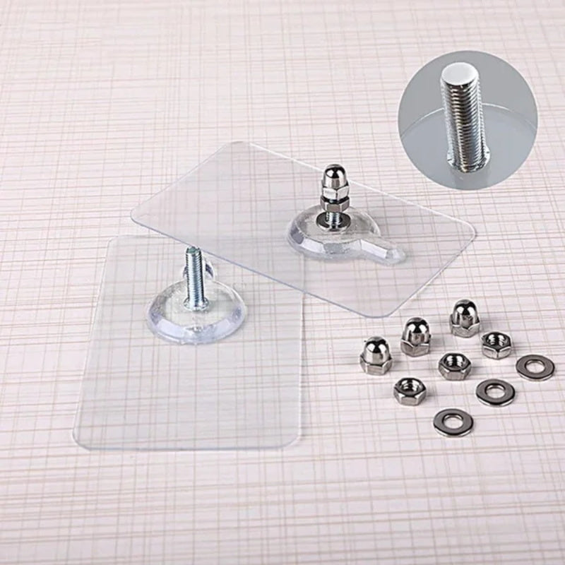 ✨No-Drill Screw Stickers, Strong Adhesive No-Nail, No Drilling Required Adhesive Wall Hooks Wall Mount Screw Hooks Picture Hangers Without Nails for Hanging 2.25 * 2.25 * 0.4 Inch for Kitchen, Bathroom, Home