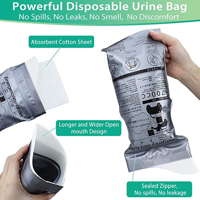 🥳2026 HOT SALE🥳🚐🏕️ 50% OFF! 700ML Portable Travel Pee Bags – No more toilet worries on the road! Leak-proof, spill-proof, odor-neutralizing. Perfect for long journeys, camping & emergencies. Discreet & hygienic. 🛣️🧻