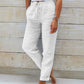 📢📢50% OFF !!!⏰Women's  Elastic Waist Cotton Linen Wide Leg Pants