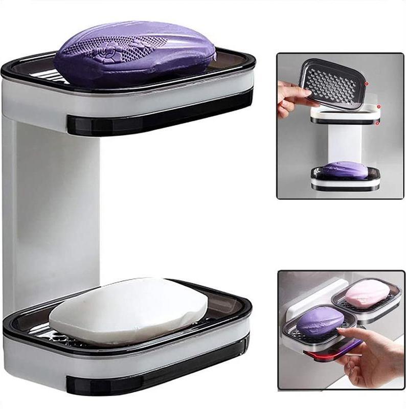 🎁New Arrivals 50% OFF🧼No-Drill Fast-Draining Soap Tray – Keep Soap Dry Instantly, Wall-Mounted Self-Draining Soap Holder for Shower, Bathroom & Kitchen Sink ✨