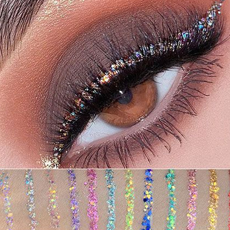 12 Colors Lasting Sequin Liquid Glitter Eyeliner