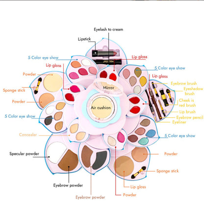 Rotating Flower Base Full Makeup Kit