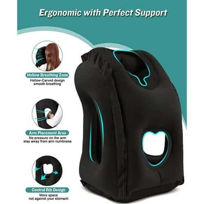 ✈️ LIMITED-TIME 50% OFF! 💨 Inflatable Travel Pillow | 360° Support – Soft Flocking, Quick Inflate, Compact