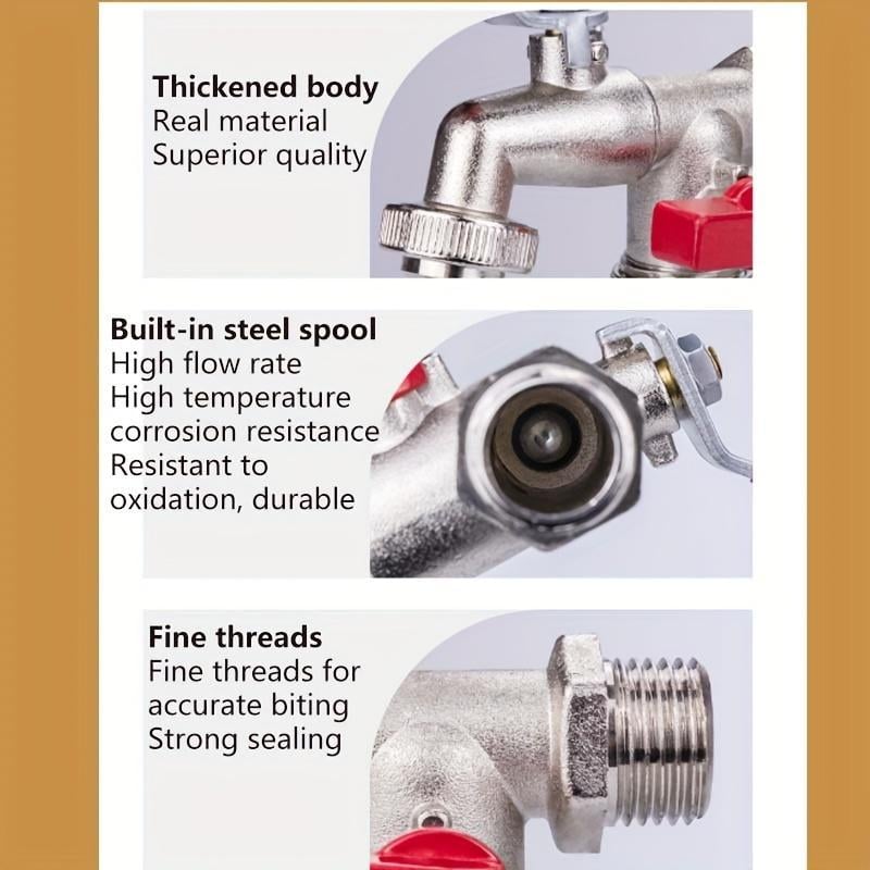 🔥 FLASH SALE: 50% OFF! ⚙️ Universal Stainless Steel Double Outlet Garden Faucet – Independent Valves, Heavy-Duty & Easy Install 🚰