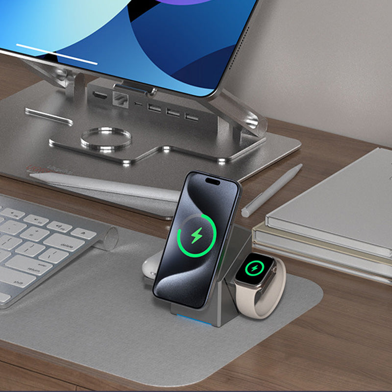 🔥Hot Sale Offers-3-in-1 Foldable Magnetic Wireless Charging Station