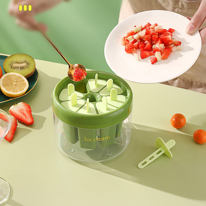 8-cavity ice pop mold – healthy, sticks + box – homemade ice pops